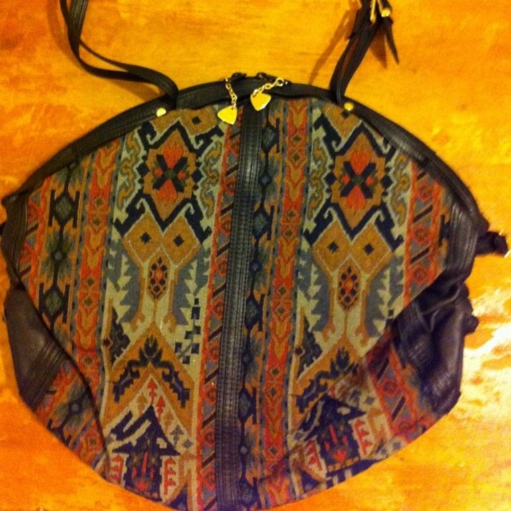 80s Vintage Brio Handbag Southwest Tapestry Print